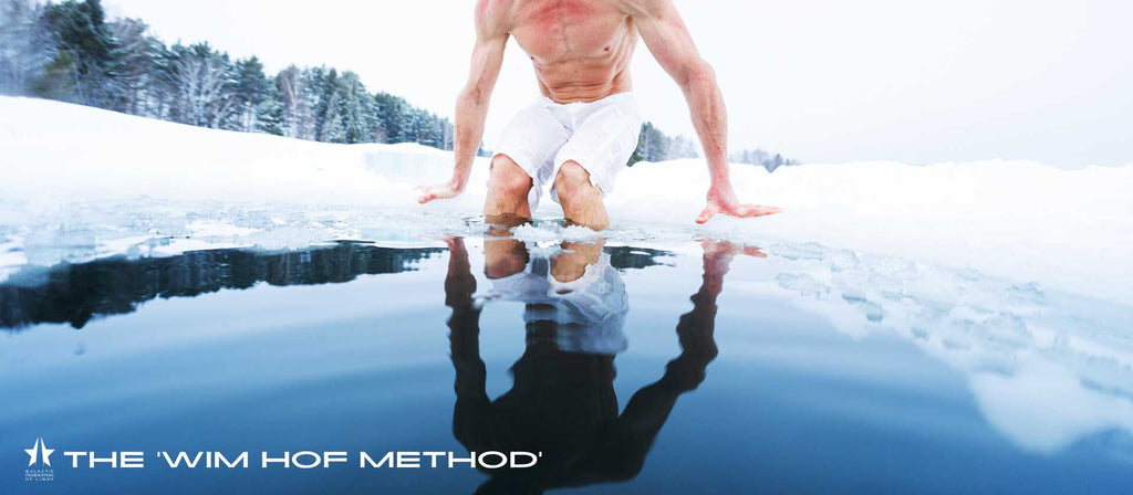 Man Ice Dipping Bath Meditation Wim Hof