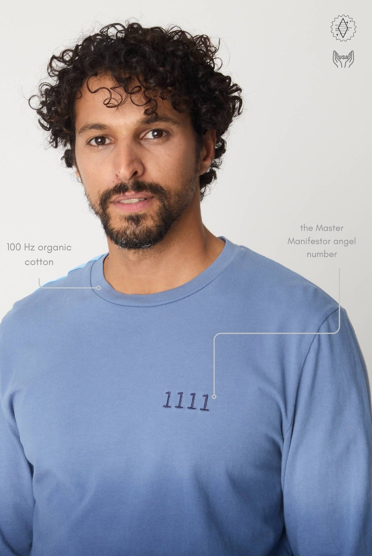 1111 Long Sleeve T-Shirt in Storm - GFL