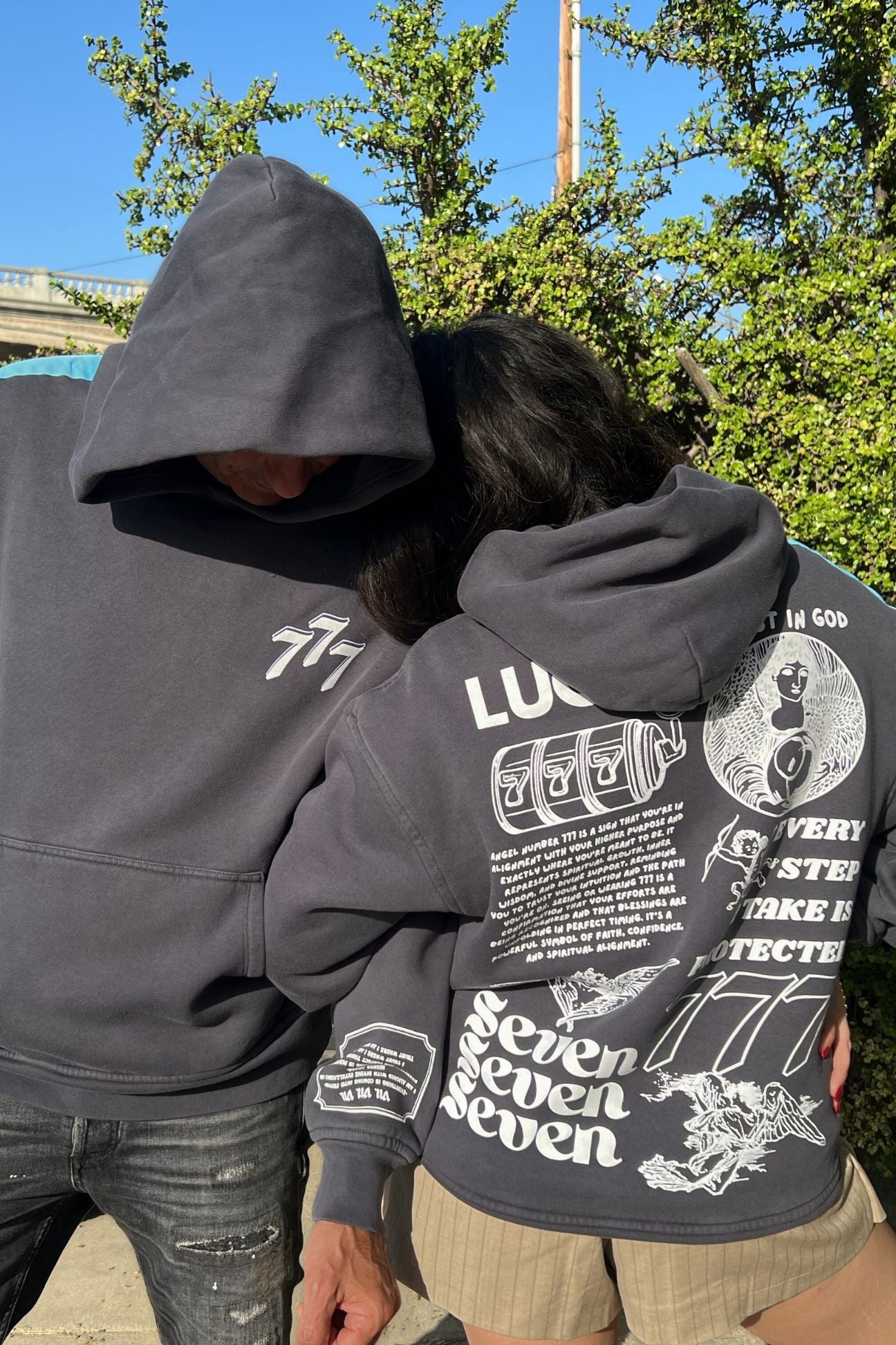 777 Angel Number Hoodie – Organic Cotton Fleece in Asteroid - GFL