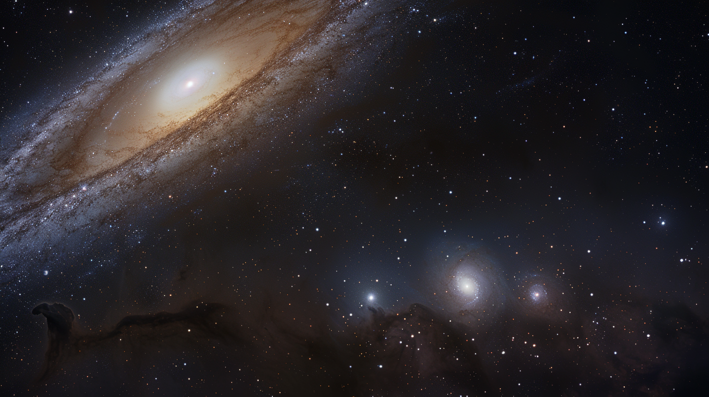 andromedan galaxy and cosmos