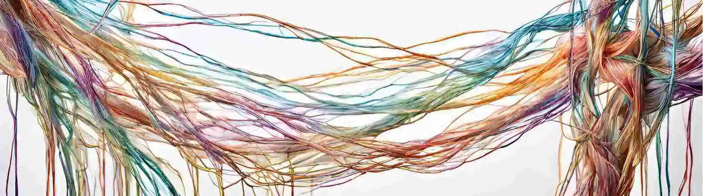 Colorful strings tangled and knotted to represent a soul tie