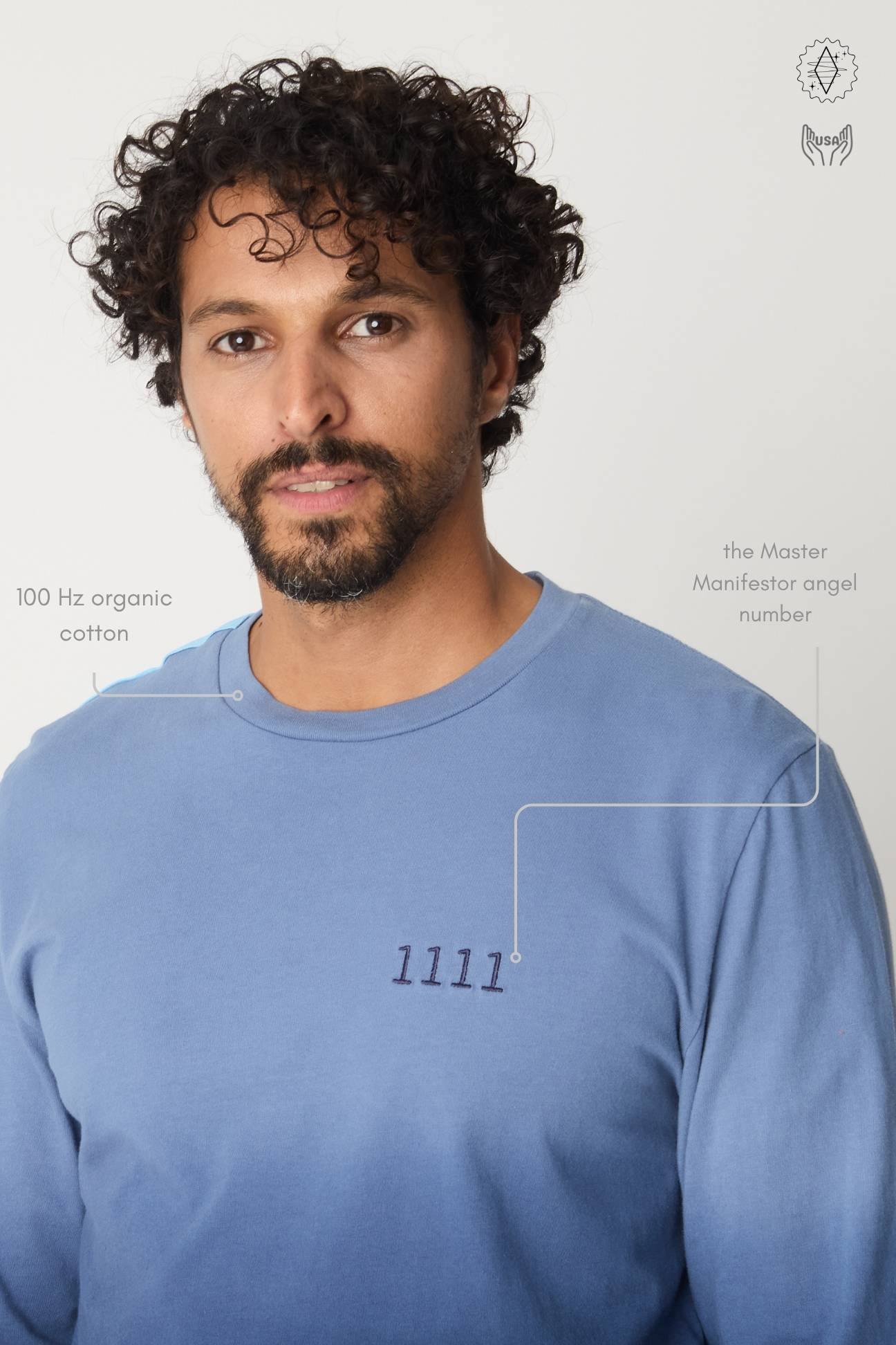 1111 Long Sleeve T-Shirt in Storm