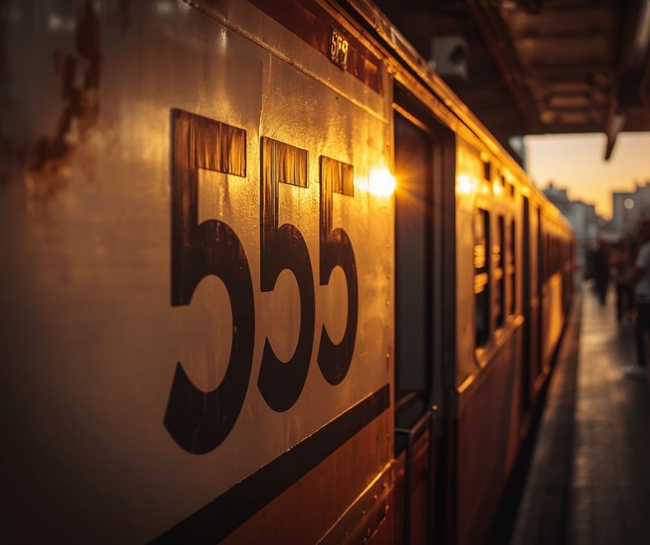 555 on the side of a train 