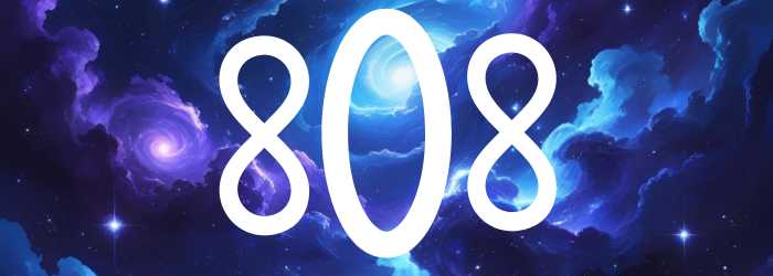 Neon '808' text against a cosmic background with stars and nebulae.