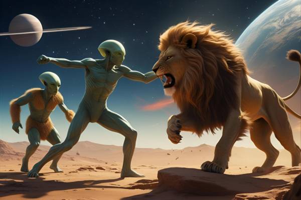 Lyran fighting aliens invading home planet 