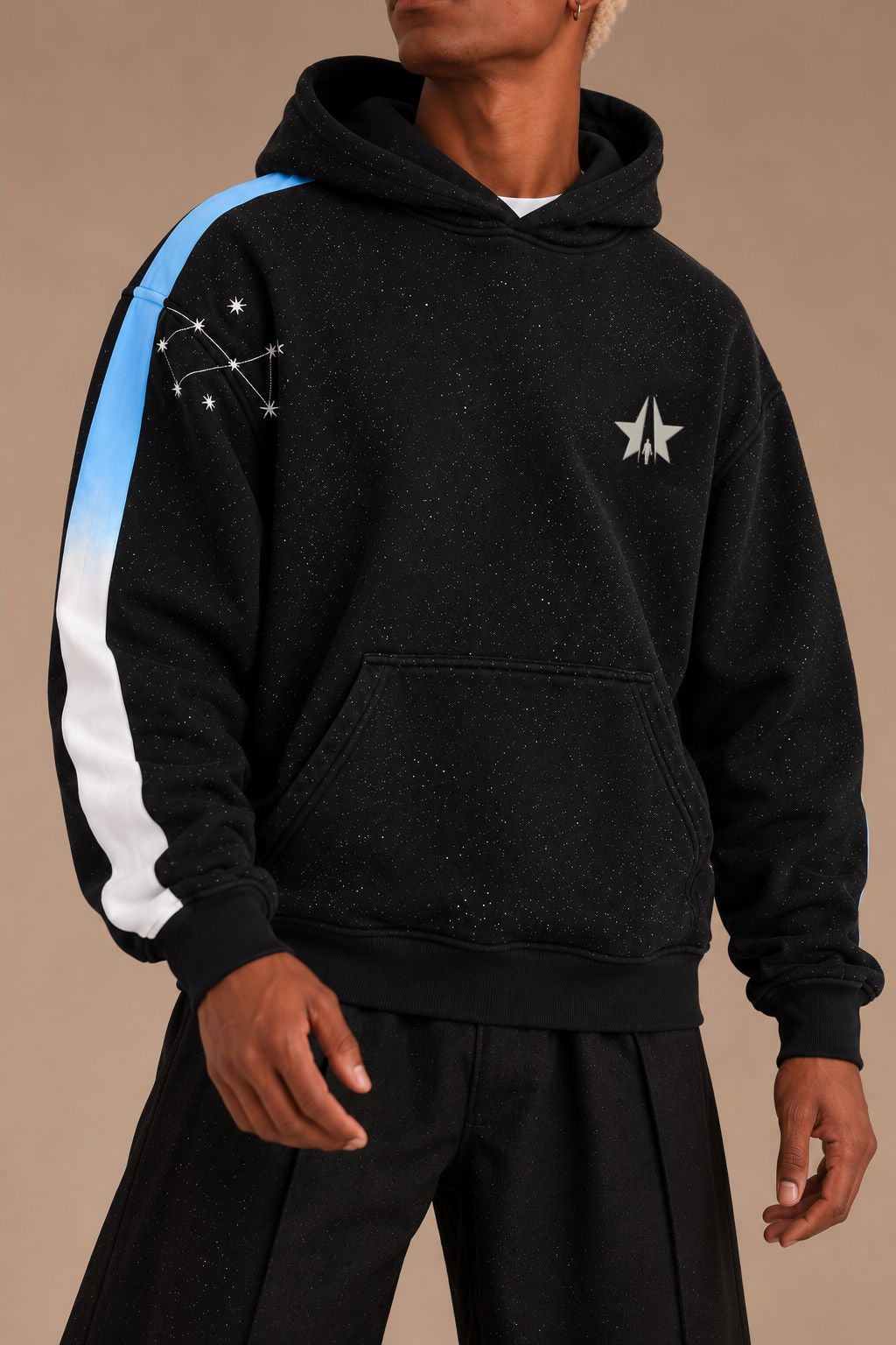 starseed constellation hoodie in black