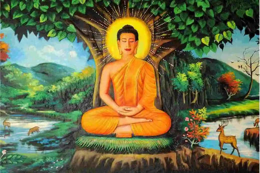 buddha as an ascended master under the tree meditating