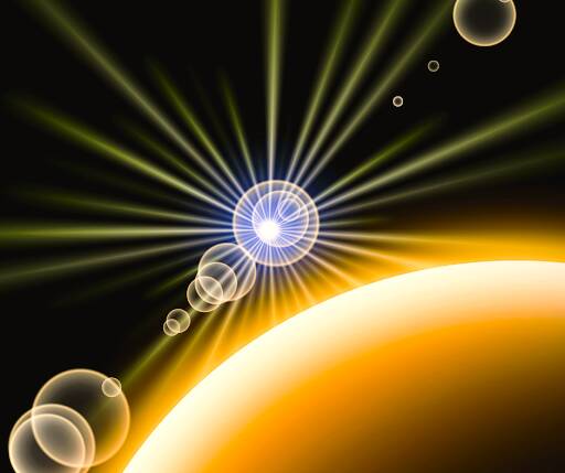 celestial groovy picture of sun horizon