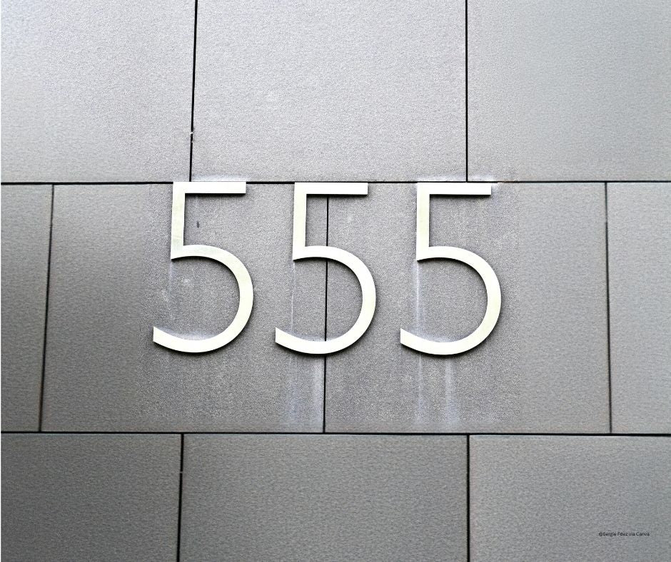 555 on a building wall