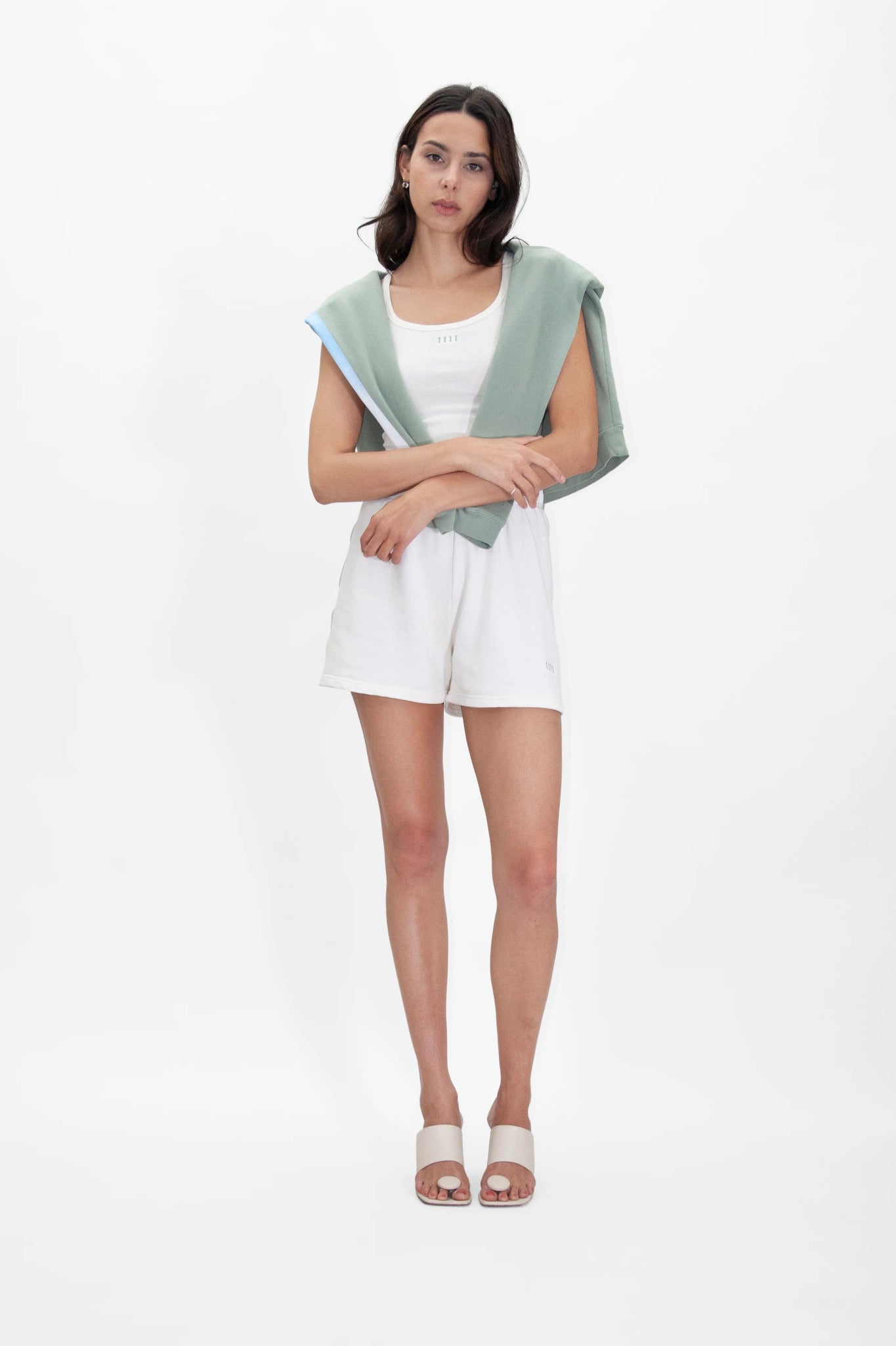 Women's 1111 Cropped Tank in Bone - GFL