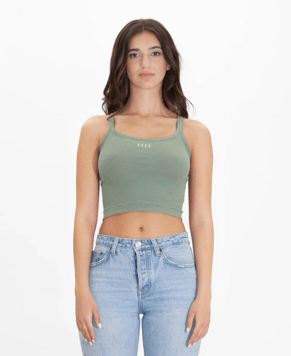 Women's 1111 Cropped Tank in Sage - GFL