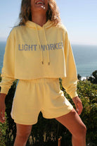 Women's Light Worker Cropped Hoodie in Aura - GFL