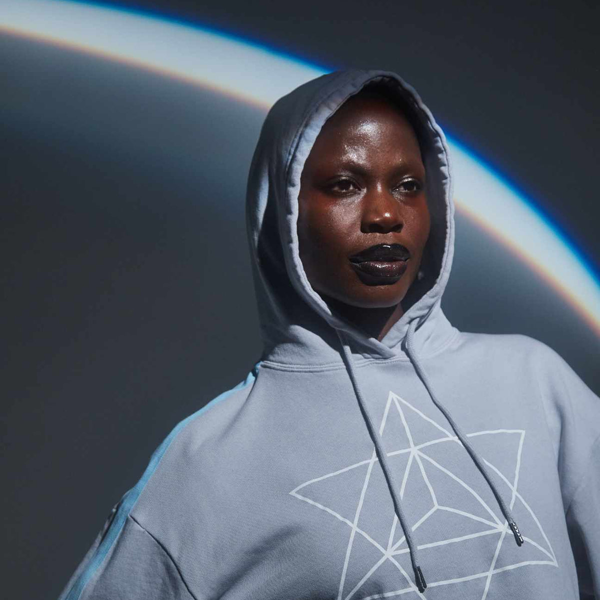 Women's Merkaba Cropped Hoodie in Galactic Gray – GFL