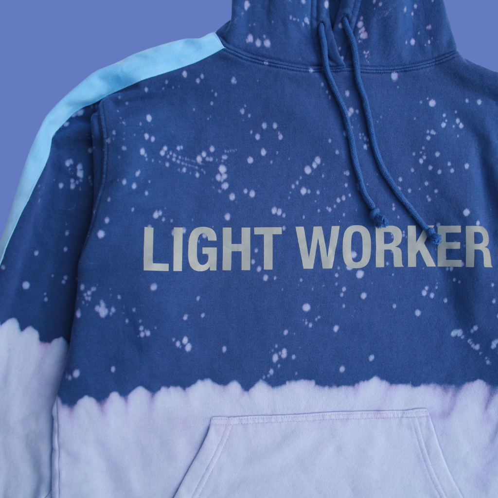 A LIMITED EDITION LIGHT WORKER HOODIE by GFLApparel in Indigo Child.